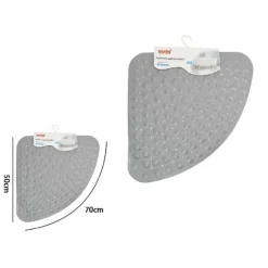 TAPPETO PVC ANTISCIVOLO TRIANGOLARE GRIGIO PER VASCA BAGNO DOCCIA 50X70 CM 79737