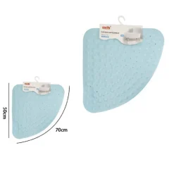 TAPPETO PVC ANTISCIVOLO TRIANGOLARE AZZURRO PER VASCA BAGNO DOCCIA 50X70CM 79736