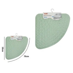 TAPPETO PVC ANTISCIVOLO TRIANGOLARE VERDE PER VASCA BAGNO DOCCIA 50 X 70CM 79734