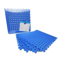 TAPPETO 4PZ PIASTRELLE TAPPETINO EVA AZZURRA PISCINA PALESTRA CASA 50X50CM 016963