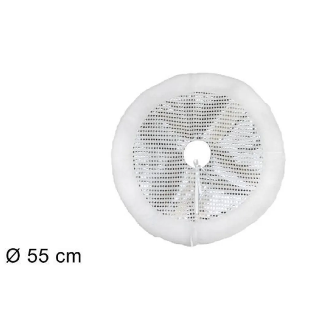 TAPPETO SOTTOALBERO NATALE GONNA COPERTURA 55CM SILVER POIS CON PELLICCIA BIANCA