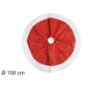 TAPPETO SOTTOALBERO NATALE GONNA COPERTURA 100CM EFFETTO GLITTER ROSSO PELLICCIA