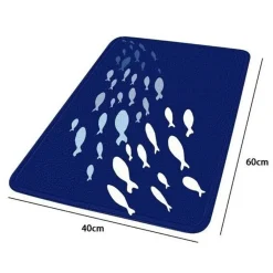 TAPPETO TAPPETINO ANTISCIVOLO TESSUTO BAGNO ARREDO 40X60CM BLU PESCIOLINI 69873