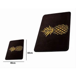 TAPPETO TAPPETINO ANTISCIVOLO TESSUTO BAGNO ARREDO 40X60CM NERO CON ANANAS 69750