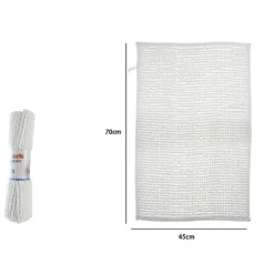 TAPPETO TAPPETINO ANTISCIVOLO PER ARREDO BAGNO 45 X 70 CM COLORE BIANCO 79915