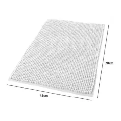 TAPPETO TAPPETINO ANTISCIVOLO PER ARREDO BAGNO 45 X 70 CM COLORE BIANCO 79915
