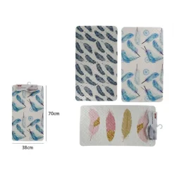 TAPPETO TAPPETINO ANTISCIVOLO PER BAGNO ARREDO FANTASIA CON PIUME 38X70CM 59500