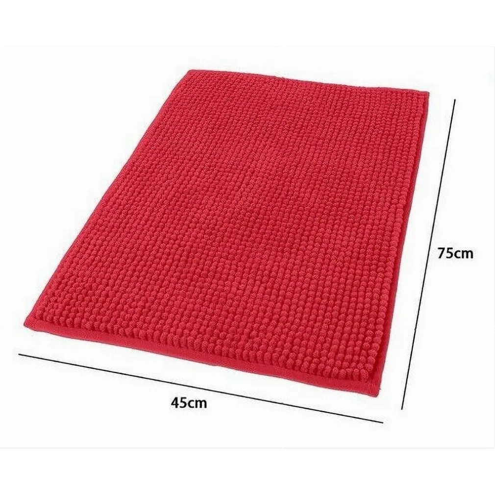 TAPPETO TAPPETINO ANTISCIVOLO PER BAGNO ARREDO 45 X 75 CM ROSSO IN TESSUTO 69908