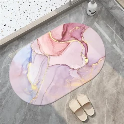 TAPPETO TAPPETINO ANTISCIVOLO DA BAGNO DOCCIA OVALE MORBIDO ASSORBENTE 38X58CM 87225