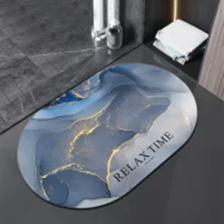 TAPPETO TAPPETINO ANTISCIVOLO DA BAGNO DOCCIA OVALE MORBIDO ASSORBENTE 38X58CM 87225