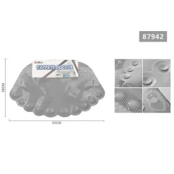 TAPPETO TAPPETINO ANTISCIVOLO IMPRONTE VASCA BAGNO DOCCIA 55 X 35CM GRIGIO 87942