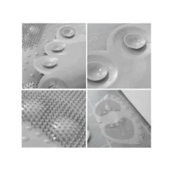 TAPPETO TAPPETINO ANTISCIVOLO IMPRONTE VASCA BAGNO DOCCIA 55 X 35CM GRIGIO 87942