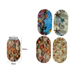 TAPPETO TAPPETINO ANTISCIVOLO ARREDO BAGNO TEMA MARINO CONCHIGLIE 38X69CM 59501