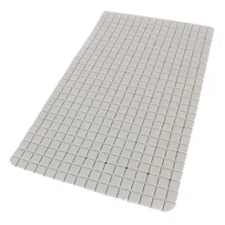 TAPPETO TAPPETINO ANTISCIVOLO BAGNO ARREDO 69 X 39CM GRIGIO CON QUADRATINI 69857