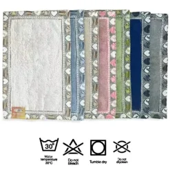 TAPPETO TAPPETINO BAGNO ASSORBENTE DECORAZIONE ART HEART IN VARI COLORI 50X80 CM