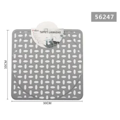 TAPPETO TAPPETINO LAVELLO LAVANDINO QUADRATO CUCINA 30X30CM GRIGIO CHIARO 56247