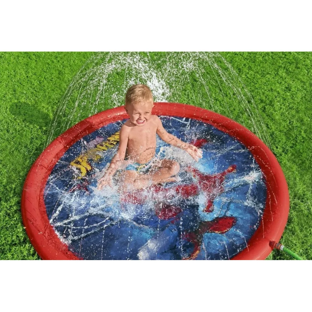 TAPPETO TAPPETTINO SPRUZZI PISCINA GONFIABILE CON FONTANA SPIDER-MAN 165CM 98792