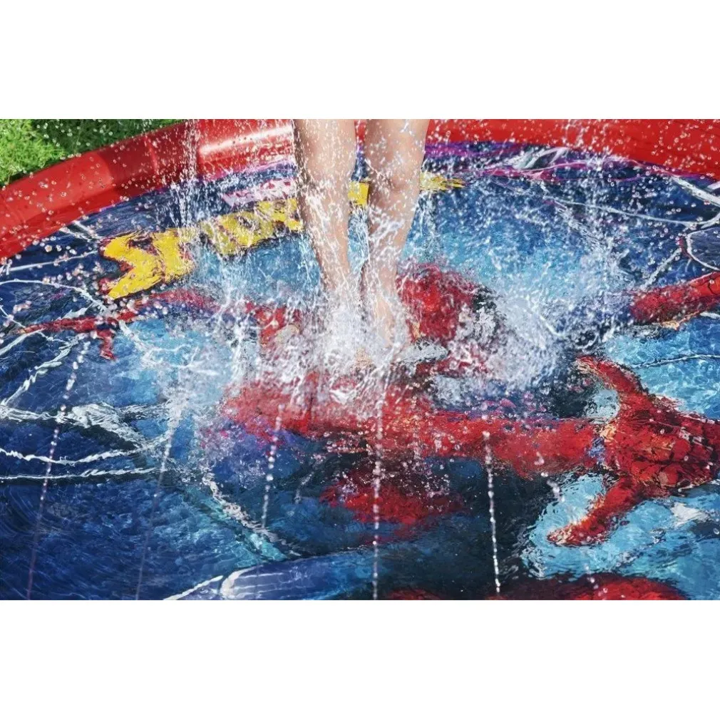 TAPPETO TAPPETTINO SPRUZZI PISCINA GONFIABILE CON FONTANA SPIDER-MAN 165CM 98792