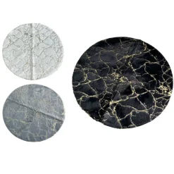 TAPPETO TONDO EFFETTO MARMO PELUCHE PELLICCIA ELEGANTE LIVING CAMERA LETTO 90X90