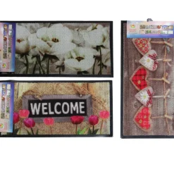 TAPPETO ZERBINO IN PVC STAMPA DIGITALE ANIMALI CUORI FUORIPORTA 40X70CM