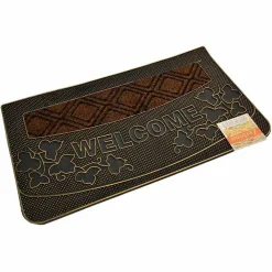 TAPPETO ZERBINO WELCOME PIANTE 45X75CM IN GOMMA E FIBRA COCCO 4 COLORI INGRESSO