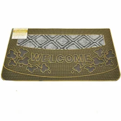 TAPPETO ZERBINO WELCOME PIANTE 45X75CM IN GOMMA E FIBRA COCCO 4 COLORI INGRESSO
