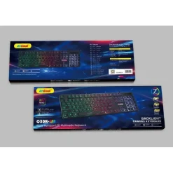 TASTIERA DA GIOCO MULTIMEDIALE CABLATA Q30K-RGB ILLUMINAZIONE A LED ARCOBALENO