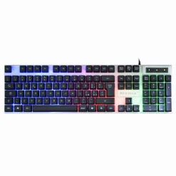 TASTIERA GAMING DA GIOCO LED RETROILLUMINATA RGB KEYBOARD PC CON FILO EK-RGB03