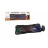 TASTIERA MOUSE RETROILLUMINATA GAMING CON CAVO USB LED RGB ERGONOMICA LED-MK1568