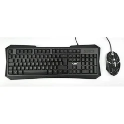 TASTIERA MOUSE RETROILLUMINATA GAMING CON CAVO USB LED RGB ERGONOMICA LED-MK1568