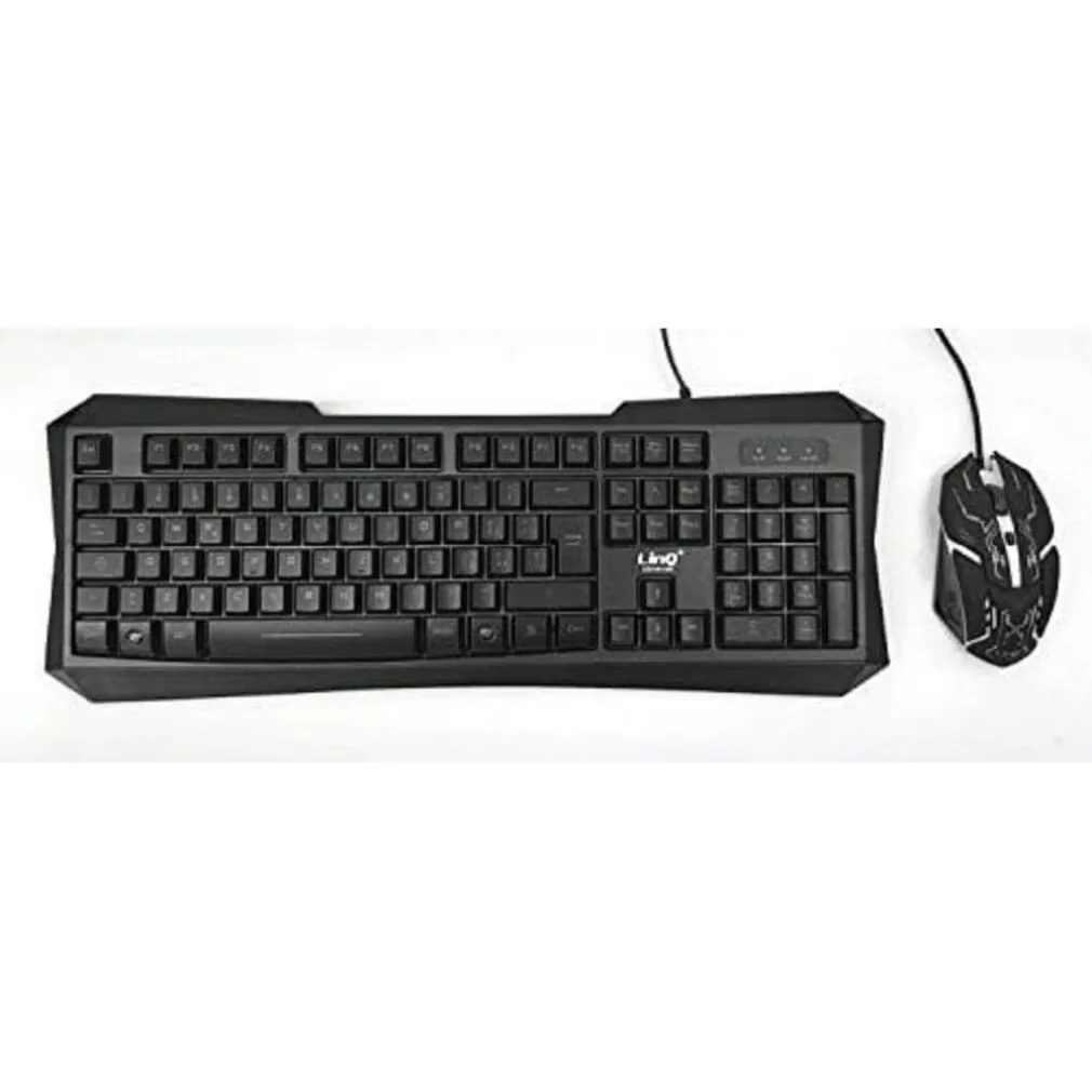 TASTIERA MOUSE RETROILLUMINATA GAMING CON CAVO USB LED RGB ERGONOMICA LED-MK1568