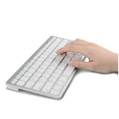 TASTIERA QWERTY BLUETOOTH WIRELESS PER TABLET SMARTPHONE SMART TV PC BIANCA SLIM