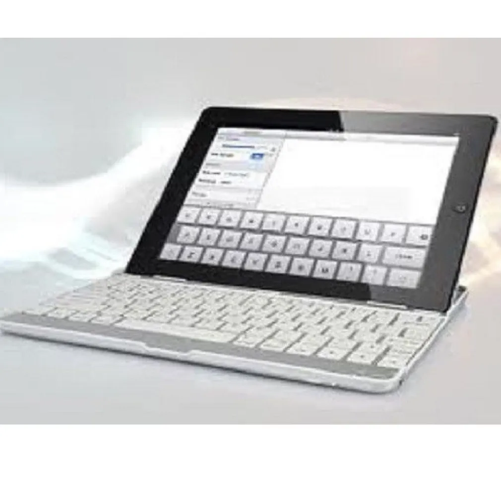 TASTIERA QWERTY BLUETOOTH PER TABLET SUPPORTO CASE COMPATIBILE BIANCA