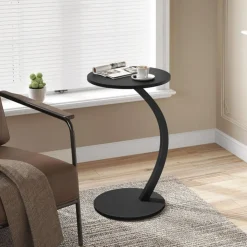 TAVOLINO LATERALE A FORMA DI C MODERNO ELEGANTE PER SOGGIORNO SALOTTO DIVANO CAMERA