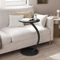TAVOLINO LATERALE A FORMA DI C MODERNO ELEGANTE PER SOGGIORNO SALOTTO DIVANO CAMERA