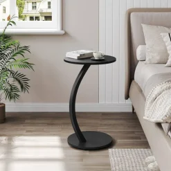 TAVOLINO LATERALE A FORMA DI C MODERNO ELEGANTE PER SOGGIORNO SALOTTO DIVANO CAMERA