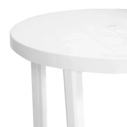 TAVOLO DA GIARDINO BIANCO ROTONDO IN PLASTICA 90X72CM RESISTENTE ARREDO ESTERNO 008942