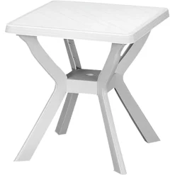 TAVOLO DA GIARDINO QUADRATO BIANCO ARREDO DA ESTERNO IN PLASTICA 70X70XH72CM 012137
