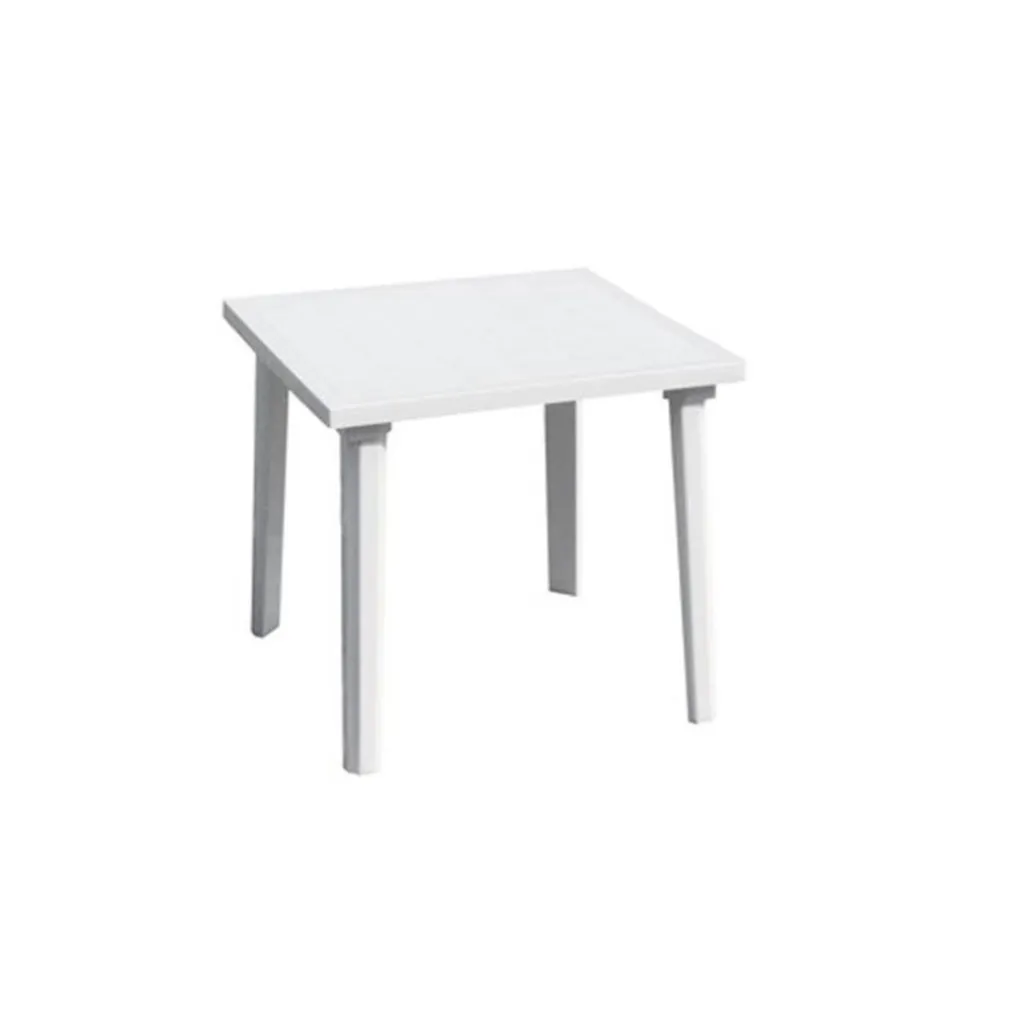 TAVOLO IN PLASTICA DA GIARDINO TAVOLA QUADRATA BIANCO 80X75XH72CM RESISTENTE 908604