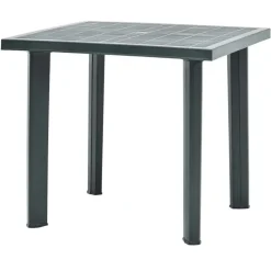 TAVOLO IN PLASTICA DA GIARDINO TAVOLA QUADRATA VERDE 80X75XH72CM RESISTENTE 020353
