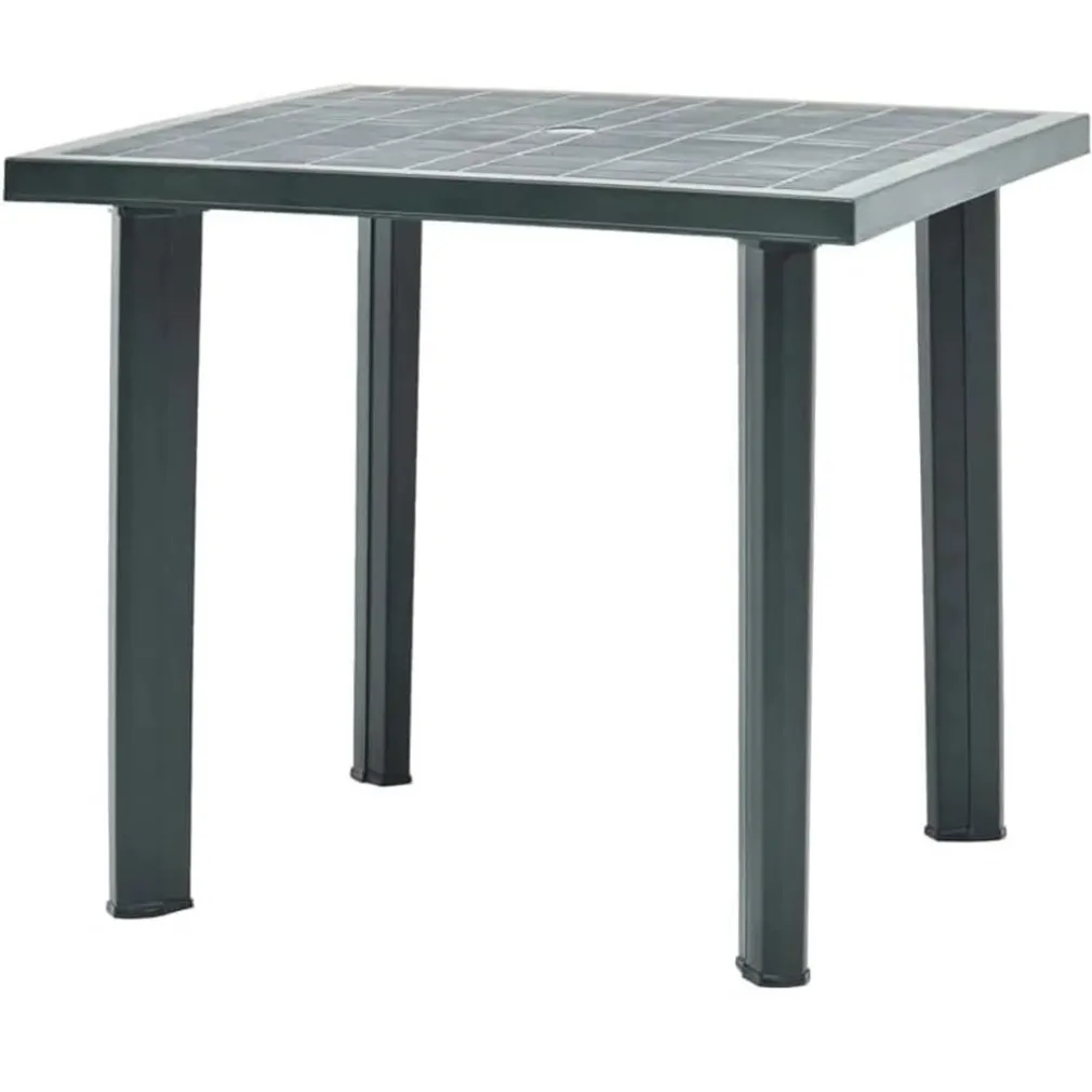 TAVOLO IN PLASTICA DA GIARDINO TAVOLA QUADRATA VERDE 80X75XH72CM RESISTENTE 020353