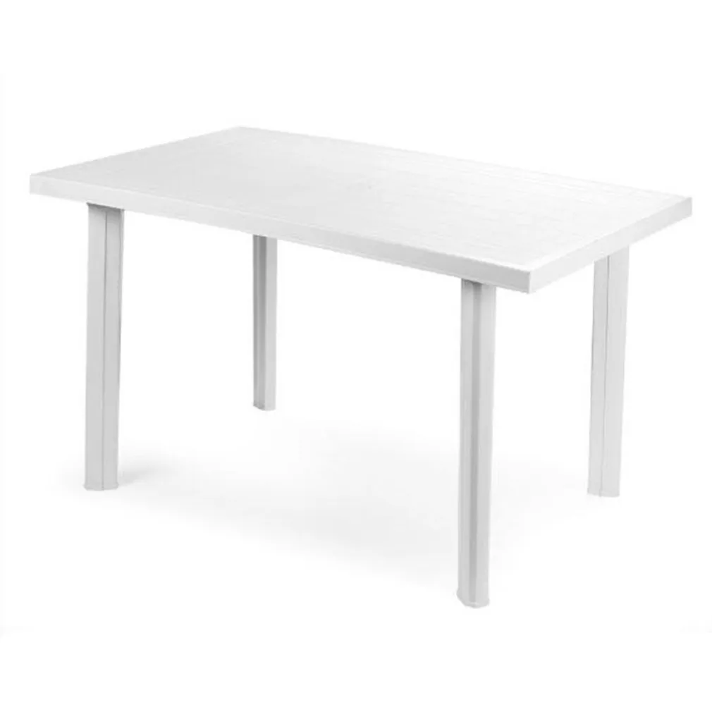TAVOLO RETTANGOLARE DA GIARDINO ESTERNO VELO BIANCO 126X76X72CM RESISTENTE 008944
