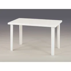 TAVOLO RETTANGOLARE DA GIARDINO 120X70CM BIANCO PERFETTO PER SPAZIO ESTERNO 016301