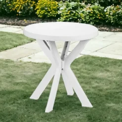 TAVOLO ROTONDO DA GIARDINO DON BIANCO RESISTENTE 70XH72CM ARREDO DA ESTERNO 012139