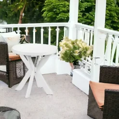 TAVOLO ROTONDO DA GIARDINO DON BIANCO RESISTENTE 70XH72CM ARREDO DA ESTERNO 012139