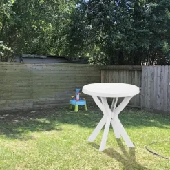 TAVOLO ROTONDO DA GIARDINO DON BIANCO RESISTENTE 70XH72CM ARREDO DA ESTERNO 012139