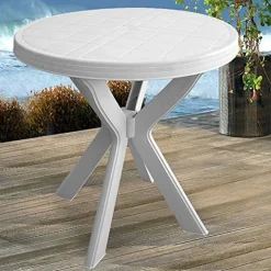 TAVOLO ROTONDO DA GIARDINO DON BIANCO RESISTENTE 70XH72CM ARREDO DA ESTERNO 012139