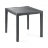 TAVOLO TAVOLINO QUADRATO EFFETTO FINTO RATTAN VIMINI ANTRACITE 79X79X72CM BAR CASA 052024