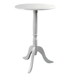 TAVOLO TAVOLINO 50X45CM LEGNO TONDO BIANCO MODERNO CLASSICO SHABBY CHIC 689307