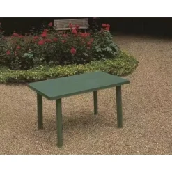 TAVOLO VERDE RETTANGOLARE DA GIARDINO 120X70 CM PERFETTO PER SPAZIO ESTERNO 016302